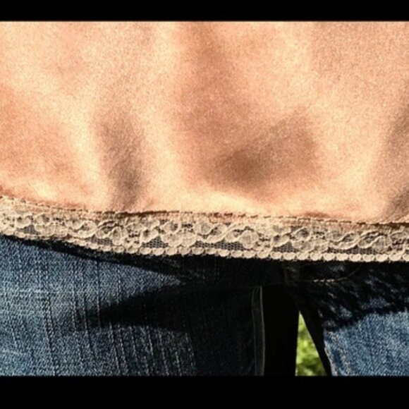 ▪️RED Valentino▪️Rose Peach & Ivory Silk & Antique Lace Satin Camisole Top - Picture 5 of 8